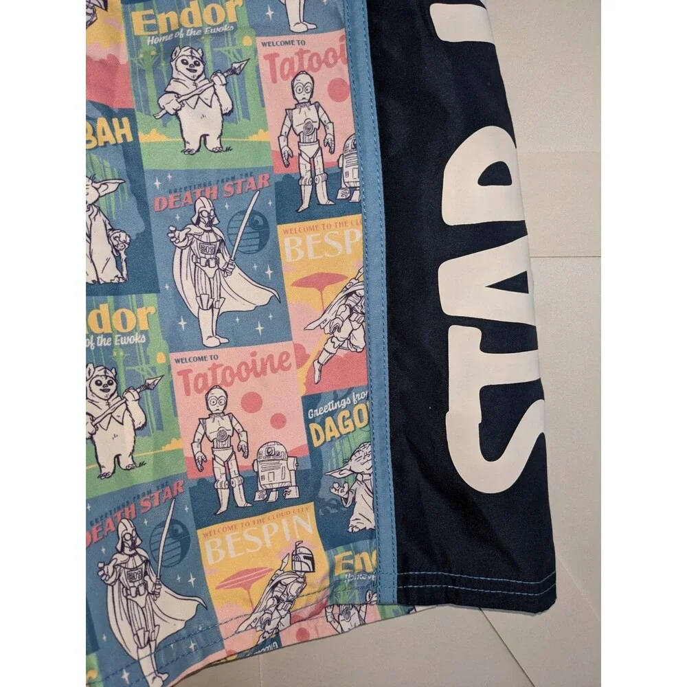 Star Wars Boys Swim Trunks 11/12 Yoda Vader Endor Board Shorts